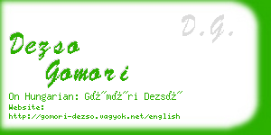dezso gomori business card